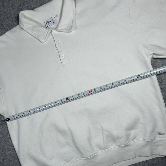 TNA Sweatfleece pullover Polo Sweatshirt Women's XXL 2XL White Cozy Fleece - Picture 3 of 16